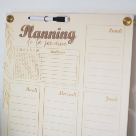 copie de Planning Hebdomadaire en bois et plexi