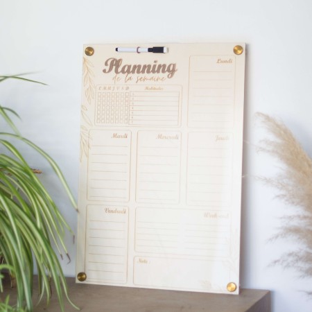 copie de Planning Hebdomadaire en bois et plexi