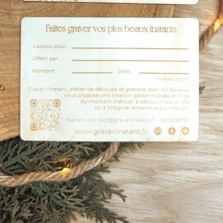 Carte Cadeau - Graver l'instant