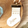 Chaussette de Noël en bois personnalisée